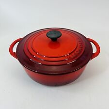 Le Creuset Cast Iron #22 Round Dutch Oven Red w/ Lid 3.5 Quart picture