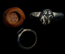 Byzantine Holy Land Ring Two Figures Early Christian Type Crusader Era Find picture