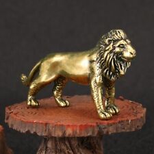 Brass Lion Figurine Statue House Office Table Decoration Animal Figurines Toys picture