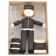 Authentic Louis Vuitton Monogram Novelty Bellboy Groom Doll Brown AD371 picture