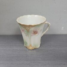 Red Mark RS Pussia Hot Chocolate Demitasse Cup Porcelain Pink & Gold Pink Roses picture
