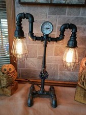  Vintage steampunk Industrial Pipe Retro reading table,desk lamp  picture