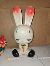 Vintage Japanese Rune Naito Style Kitsch Plastic Rabbit Bank Showa Retro picture