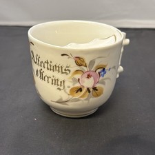 Mustache Mug Cup Porcelain White Pink Gold Handpainted Vintage picture