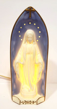 Vintage Sanmyro Japan Virgin Mother Mary Religious Statue Lamp Night Light 8