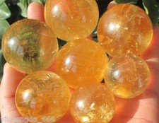 7pcs 40mm Natural Citrine Calcite Quartz Crystal Sphere Ball Healing Gemstone picture
