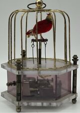 Vintage Japan Sankyo Automaton Bird in Cage Music Box - Missing Wind-Up Key picture