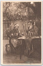 Vintage E. Leich Postcard 'Weinkeller' Wine Cellar Scene, Early 1900s picture