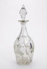 Vintage Cut Glass Decanter with Ground Glass Stopper 12.25” Thumbprint Design picture