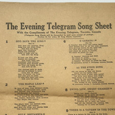 Antique Sheet Music God Save the King The Evening Telegram Song Toronto Canada picture