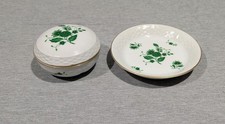 Batignani Firenze Ceramic Round Trinket Box and Dish P.zza S. Croce Vintage picture