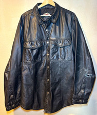 Vtg  Harley Davidson Leather Shirt Jacket Shacket Mens XL Black American Legend picture
