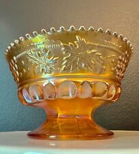 Vintage imperial carnival glass bowl.  Marigold, Candy Dish, Trinket Dish. picture