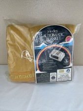 VTG Sears Medley Automatic Electric Blanket Twin Embroidered Gold Loom Woven picture