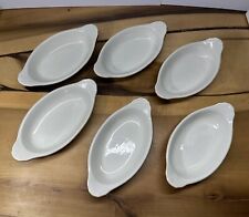 Set of 6 Vintage Hall China #527 Brown Oval Augratin Welsh Rarebit Baking Dish picture