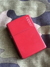 1999 Vintage Zippo Lighter - Red Matte Finish - Pink Zippo Logo picture