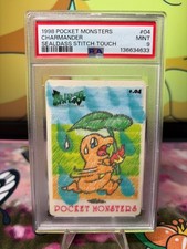 LOW POP 1998 Pokémon Pocket Monsters Sealdass Stitch Touch Charmander #04 PSA 9 picture
