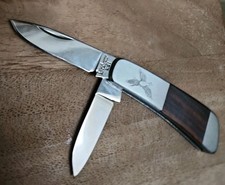 Near Mint Vtg Kershaw Kai 5700 Seki Japan  2 Blade Pocket Knife Red Wood Handle picture