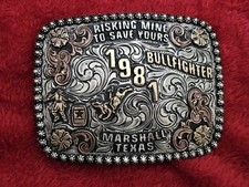 Bullfighting☆1981☆X~Treme Rodeo Champion☆TROPHY BUCKLE☆Marshall Texas☆Rare☆959 picture