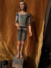 Antique Large Polychromed Wooden SpanishBaroque Santos C 1800th 30” High picture