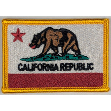 California State Flag Patch - Sew-On - Gold Border picture