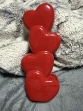 VINTAGE* Teleflora -RED HEARTS- Ceramic Bud Vase Valentine's Day Gift Decor picture