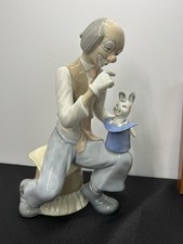 Vintage Tengra Spain Porcelain Magician Clown Rabbit in Hat Figurine 11