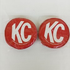KC Hilites Vintage KC logo Light Covers Red Round 5'' NEW OLD STOCK Set of 2 picture