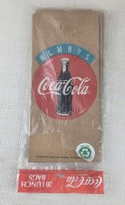 VTG 1991 & 1993 Coca Cola NOS 20 Paper Lunch Bags Original Opened Package USA picture