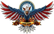 PERSONALIZED U.S. NAVY AMERICAN EAGLE US FLAG WING 42