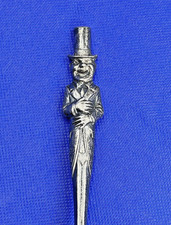 Vintage 1930's W.C. Fields Collectible Pewter Bar Cocktail Spoon 7.75