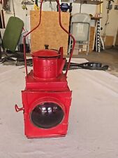 Vintage Red Metal Railway Lantern with Handle And Gas Hose [replica] picture