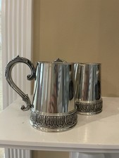 SET OF TWO ROYAL SELANGOR PEWTER Pewter Stein WITH ENGRAVING picture