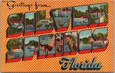 SILVER SPRINGS Florida Large Letter Postcard Multi-View / Eastern Linen c1950s picture