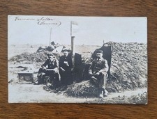 WWI German Soldiers and dirt shelters RPPC, WWI Somme France, Unposted picture