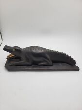 Vintage Hand Carved Wooden Japanese Art Deco Alligator Great Gift  picture