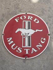 VINTAGE 1960'S FORD MUSTANG PORCELAIN DEALERSHIP SIGN 12