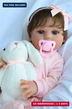 SCOM Realistic Reborn Baby Dolls - 18 Inch Doll Girl Silicone Style | Brown Eyes picture