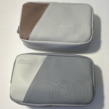 Lufthansa Business Class Amenity Bags Set of 2 Gray White 100 Logo Collectible  picture