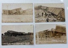 FOUR Original Early Real Photos SOO Railroad Wreck at Nashua Minnesota in 1913 picture