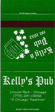 Kelly's Pub Est 1933 Lincoln Park Chicago Vintage Matchbook Cover TMM16-10 picture