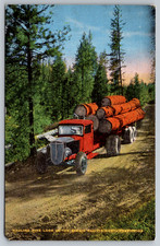 c1940s Hauling Pine Logs Pacific North West Postcard picture