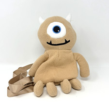 Disney Pixar Monsters Inc Little Mikey Plush Purse Zipper Bag Halloween Tan picture