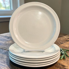 Midwinter Stonehenge White Dinner Plates Set of 6 Oversize 10 1/2 in Coupe Style picture