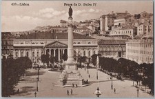 Vintage Postcard Praça de D. Pedro IV Rossio Square Lisbon Portugal c. 1910s D99 picture