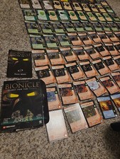 Bionicle First Edition Trading Card Game 2001 Lot Of 90 Cards WITH POSTER picture