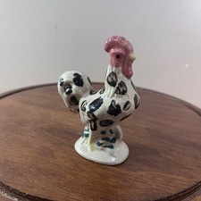 Vtg Beaumont Brothers Pottery BBP Salt Glaze Rooster Figurine Spotted Farmhouse picture