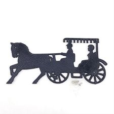 Vintage Horse & Buggy Carriage Plastic Wall Silhouette Screen Door Black Plastic picture