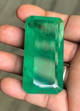 100 Ct Natural Colombian Green Emerald Certified Emerald Cut Loose Gemstone picture