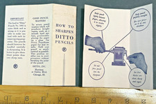Vintage How to Sharpen Ditto Pencil 1920s promo brochure advertising ephemera picture